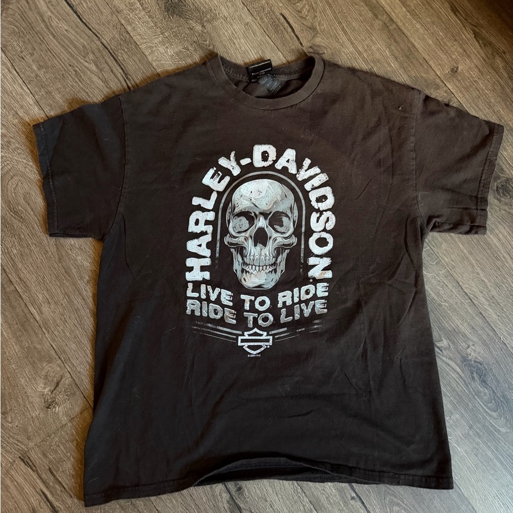 Harley-Davidson Men's Large T-Shirt Live To Ride, Ride To Live Riverside CA
